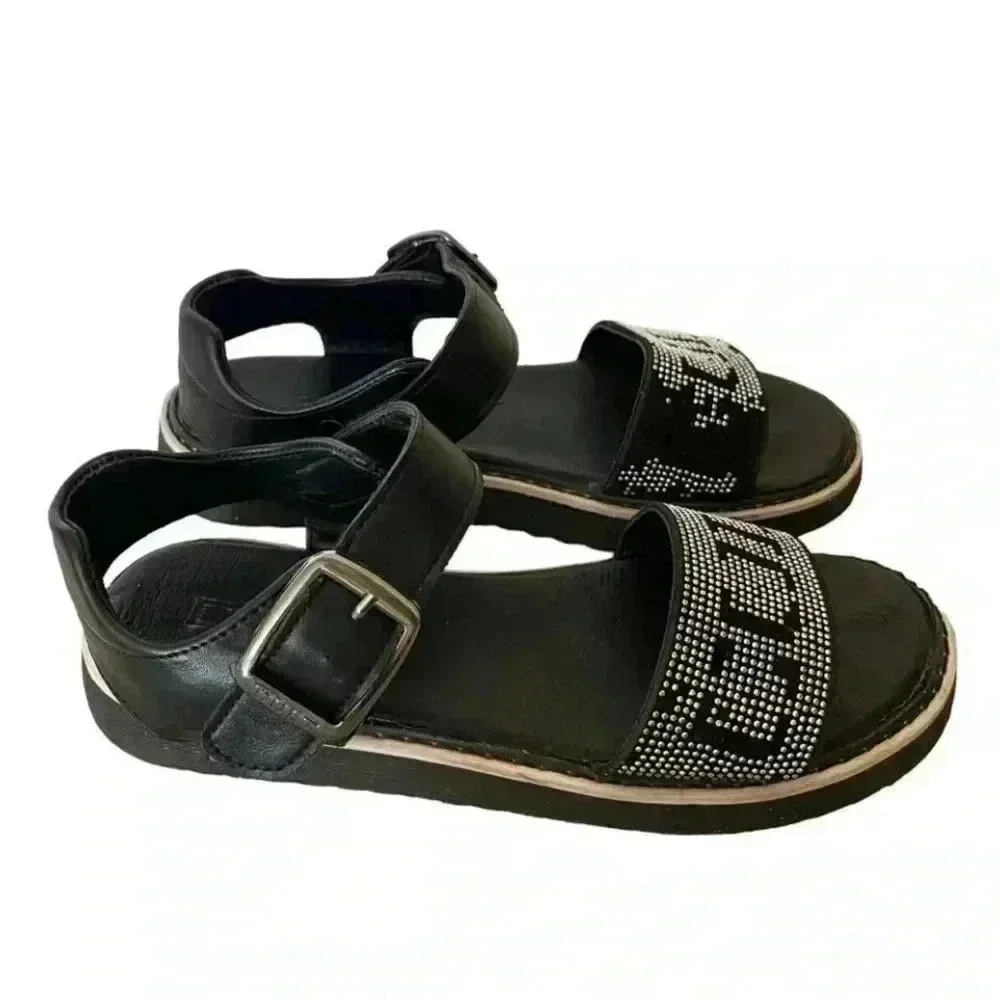 N/A black leather